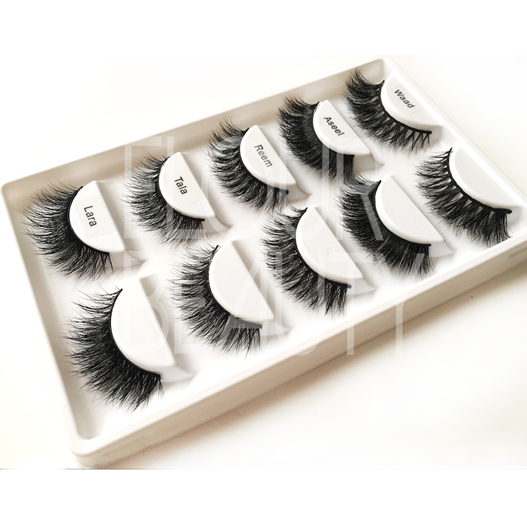 Hot selling glamorous 3D real mink eyelashes in 5pairs ES47